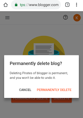 Blogger account deleted
