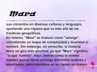 ▷ Significado del nombre Mara