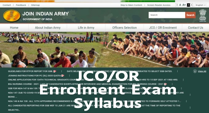 Indian Army Exam Pattern Syllabus for Junior Commissioned Officer