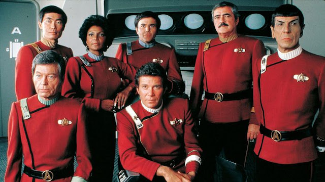 Enterprise crew from Star Trek II The Wrath of Khan