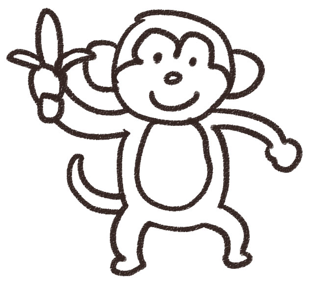 猿のイラスト 動物 ゆるかわいい無料イラスト素材集