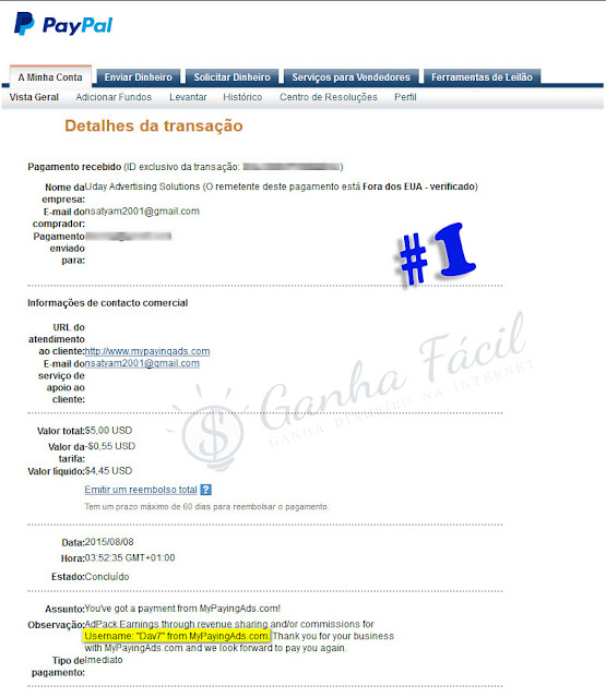 mypayingads pagamento paypal comprovativo proof payment dinheiro ganha ganhar cashout payout