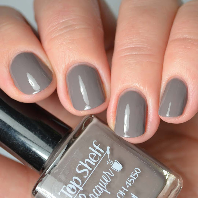 brown nail polish four finger swatch