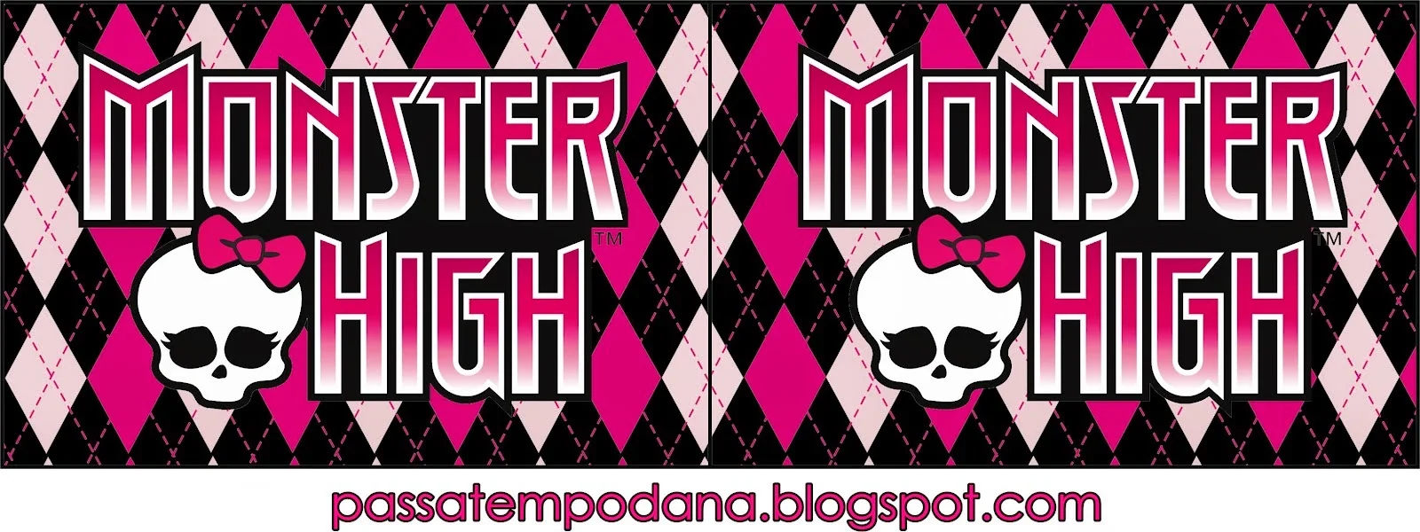 Etiquetas para Candy Bar de Monster High Rosa para Imprimir Gratis.