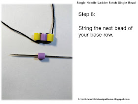 Click the image to view the single needle ladder stitch beading tutorial step 8 image larger.