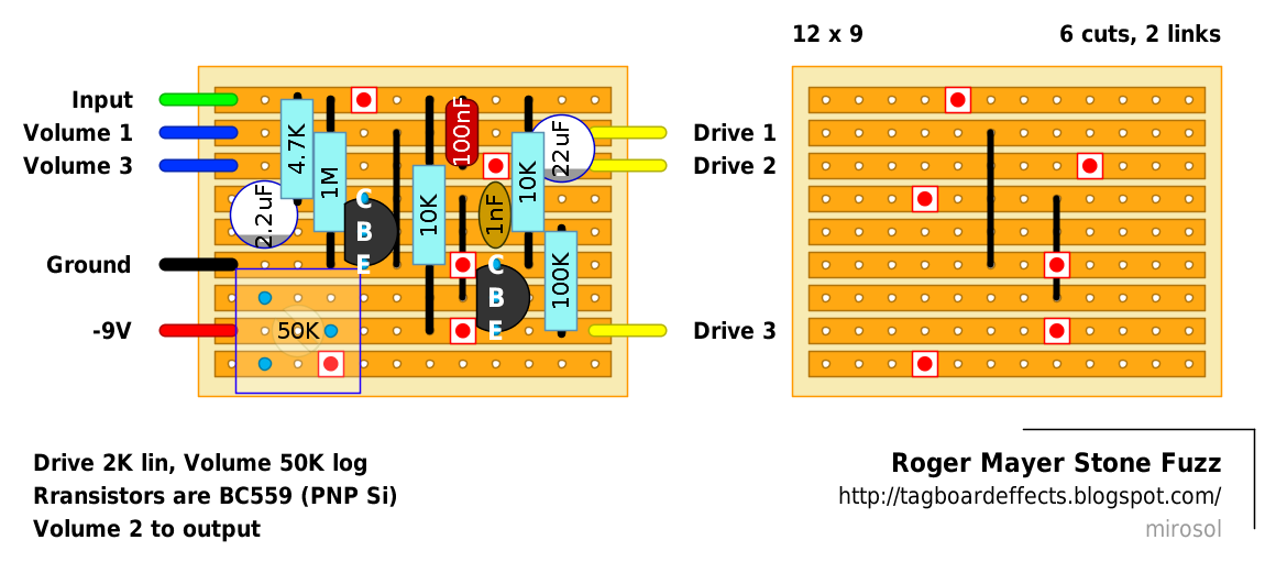 Guitar FX Layouts: Roger Mayer Stone Fuzz