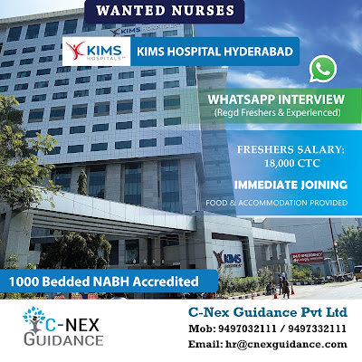 Nursing Recruitment to KIMS Hospital, Hyderabad