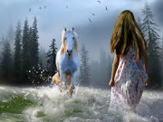 Fondo de pantalla de un hermoso caballo blanco galopando raudamente hacia .