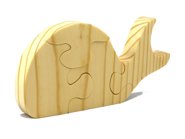 Handmade Wood Whale Puzzle