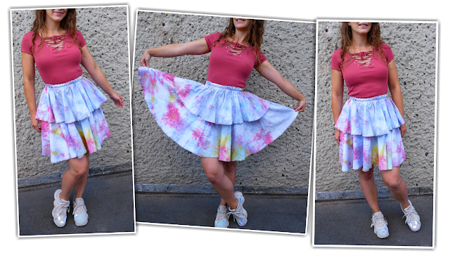 recycling bed sheet to ruffle skirt | jak uszyć spódniczkę 