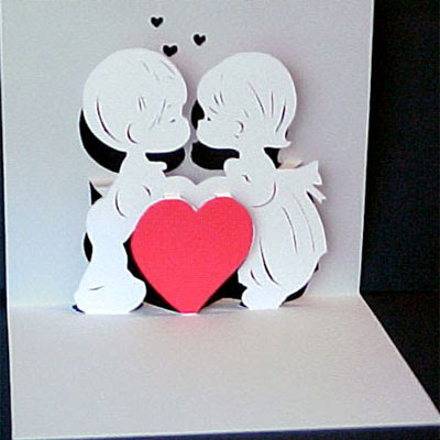 couple valentine pop up card