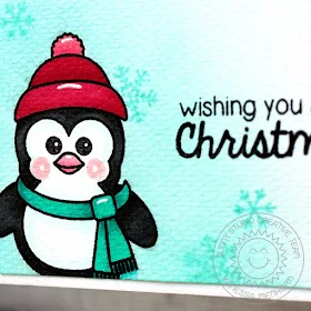 Sunny Studio Stamps: Bundled Up Penguin Cool Christmas Card by Vanessa Menhorn.