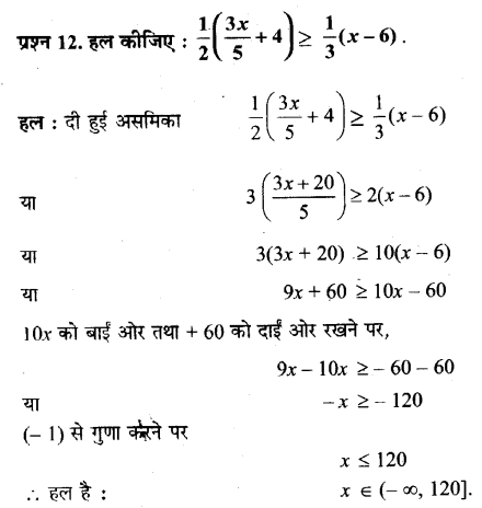 Solutions Class 11 गणित-I Chapter-6 (रैखिक असमिकाएँ)