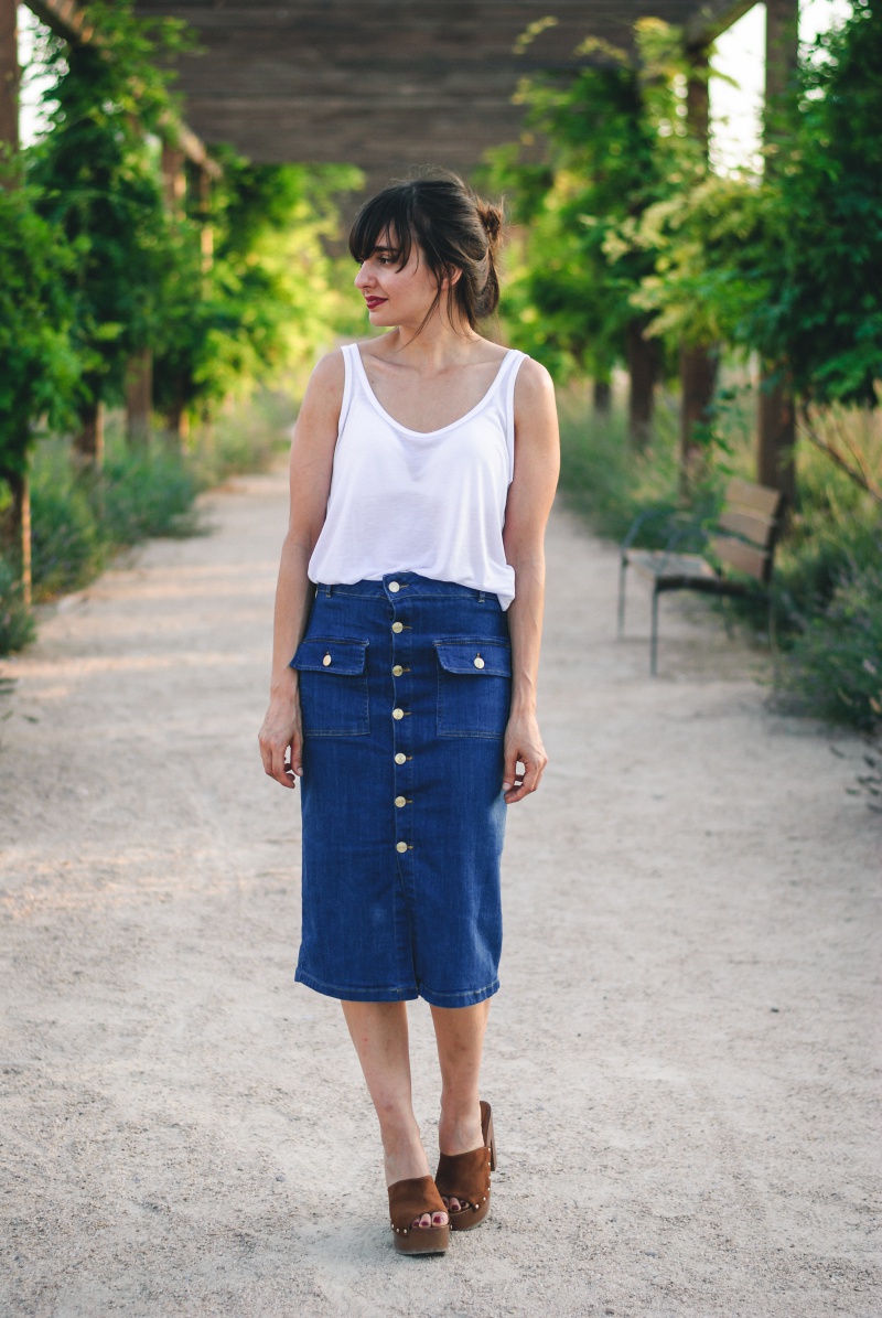 Denim Midi Skirt