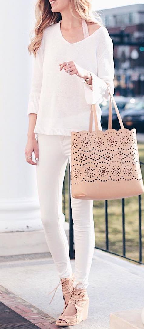 casual style inspiration: top + bag + pants