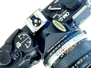 Olympus OM-2n, Top plate closeup