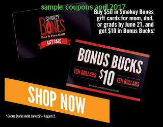 Smokey Bones coupons april 2017