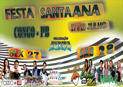 Programação da Festa de Santa Ana 2012 em Congo/PB