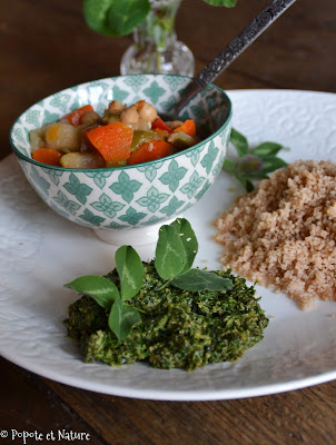 Sauce aux feuilles de trèfles et couscous d'épeautre © Popote et Nature