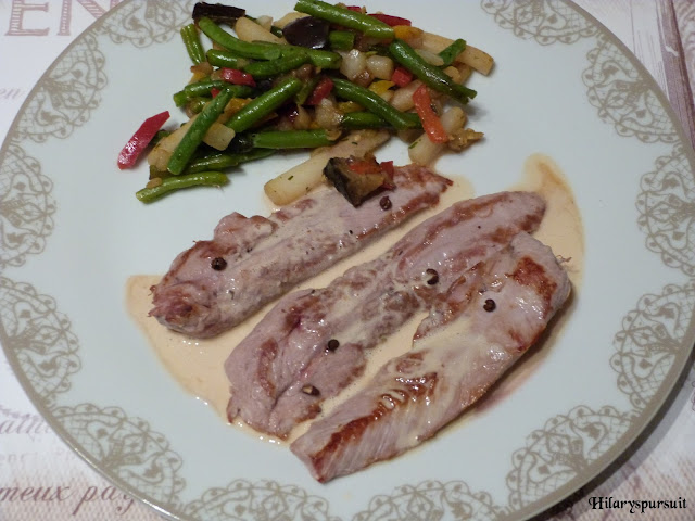 Aiguillettes de canard sauce crémeuse au foie gras