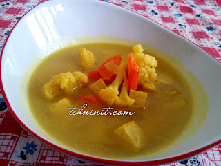 Sayur Santan Kembang Kol, Wortel dan Tahu