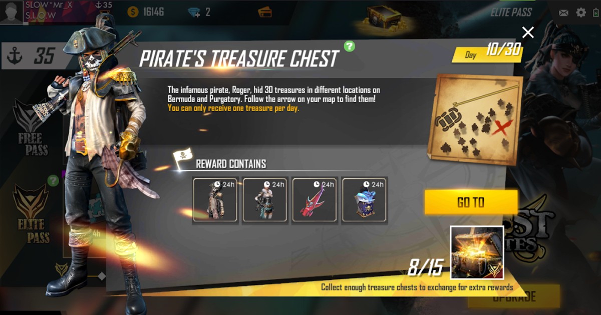 Lokasi Treasure Chest Hari Ke 10 FF Pirate Event Retuwit 