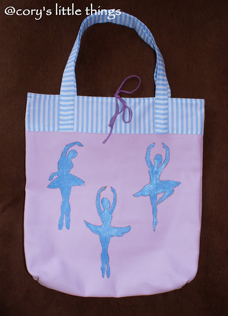 "Shades of dancing ballerinas" textile bag 