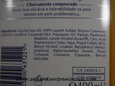 Oleogel De Ducha De Eucerin, ingredientes