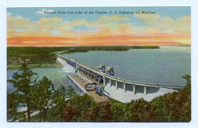 Vintage postcard of Bagnell Dam