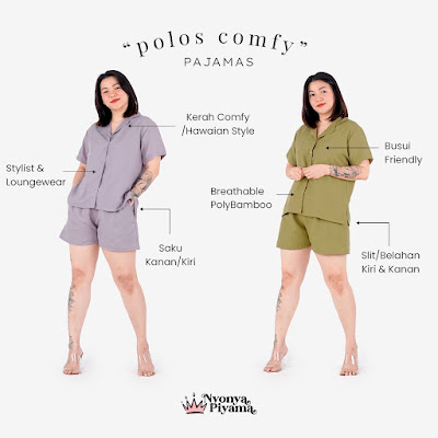 Baju Tidur Wanita Polos Set Piyama Celana Pendek Comfy Branded