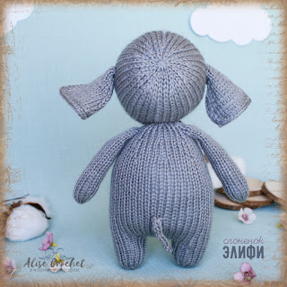 вязаная шерстяная игрушка слоненок в платье вязание спицами knitted woolen toy baby elephant in dress knitting elefante bebé de juguete de lana de punto en el vestido que hace punto
