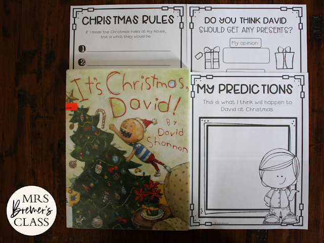 It's Christmas David book activities unit with literacy companion activities for Kindergarten and First Grade