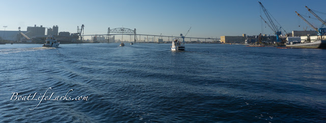 Boats heading south from Norfolk on the ICW