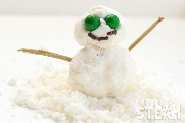 Corn Starch Snow Recipe from Preschool STEM