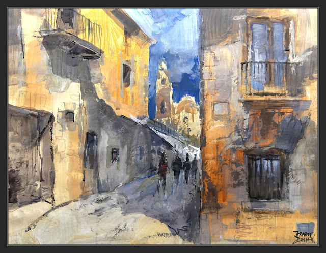 CORBERA D'EBRE-PINTURA-POBLE VELL-HISTORIA-PAISATGES-TARRAGONA-PINTOR-ERNEST DESCALS