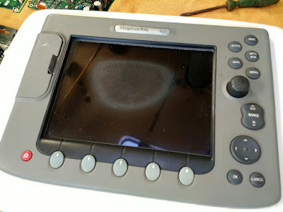 Heat damaged screen Raymarine E80 Plotter