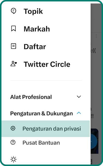 pengaturan twitter