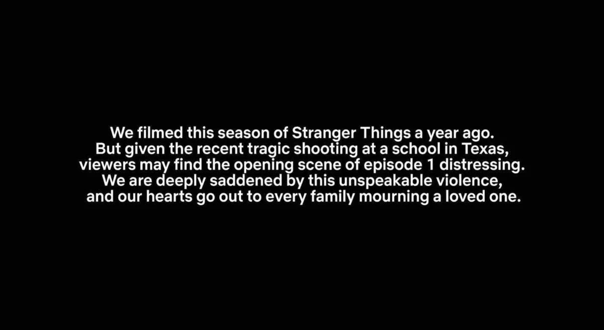 Stranger Things Season 4 Content Desclaimer