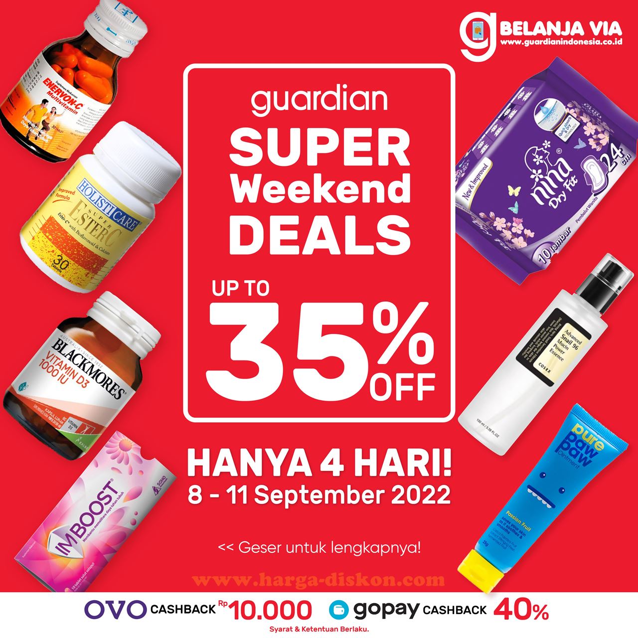 Promo GUARDIAN Super Weekend Deals 8 - 11 September 2022