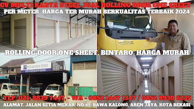 GAMBAR, DAFTAR, HARGA, ROLLING DOOR ONE SHEET, PER METER, MURAH, BINTARO, 2024