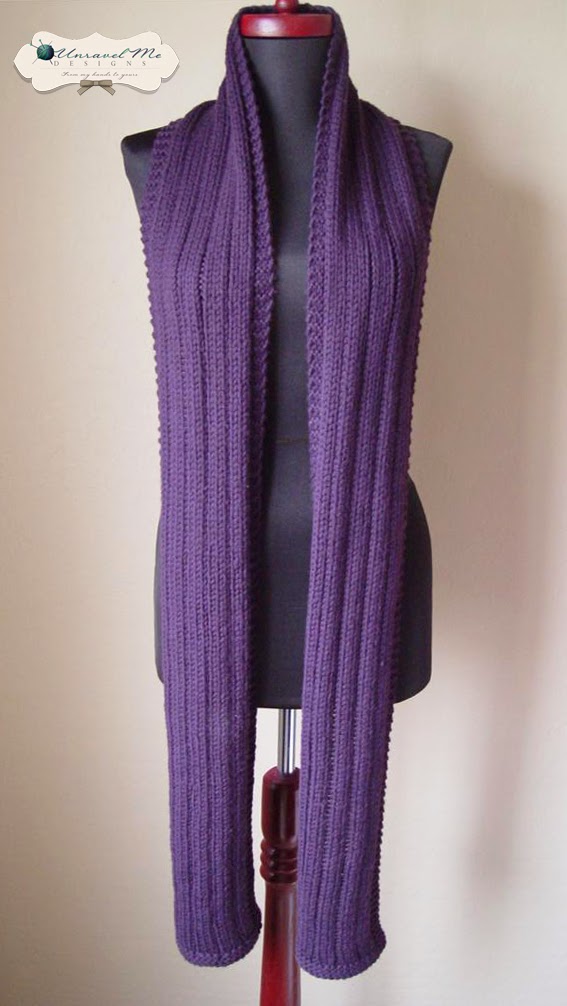 Download Unravel Me Designs: Simple 3 x 1 Knitted Rib Scarf