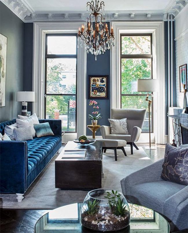 10 Blue and Grey Living Room Color Ideas - Dream House