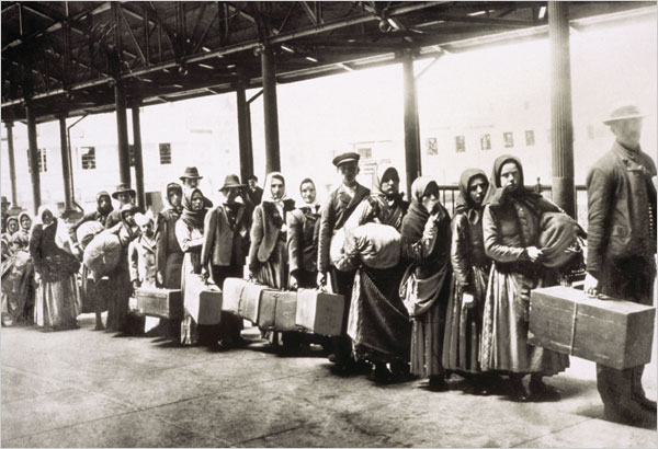 Passages Immigrants at Ellis Island awaiting a ferry to the city