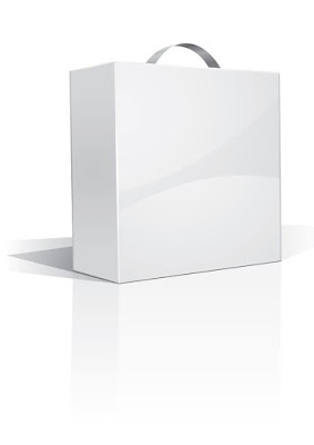 White Kraft Packaging Box with Plastic Handle