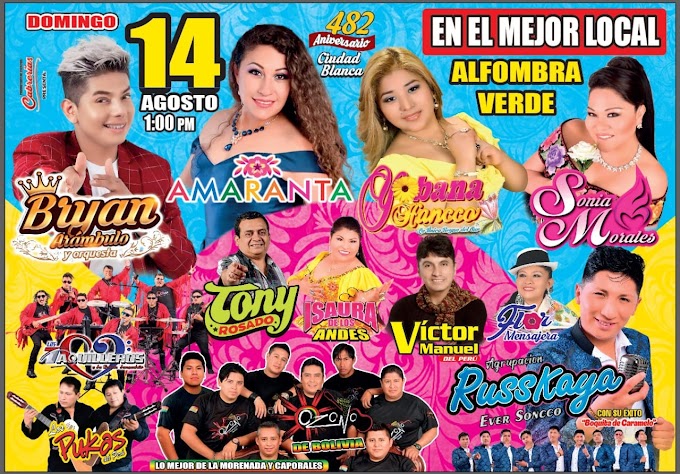 482 Aniversario de Arequipa - Concierto Folklore Cumbia FUNDO CABRERIAS - 14 de Agosto 2022