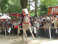 わずか100mの参道で行われる駆馬神事