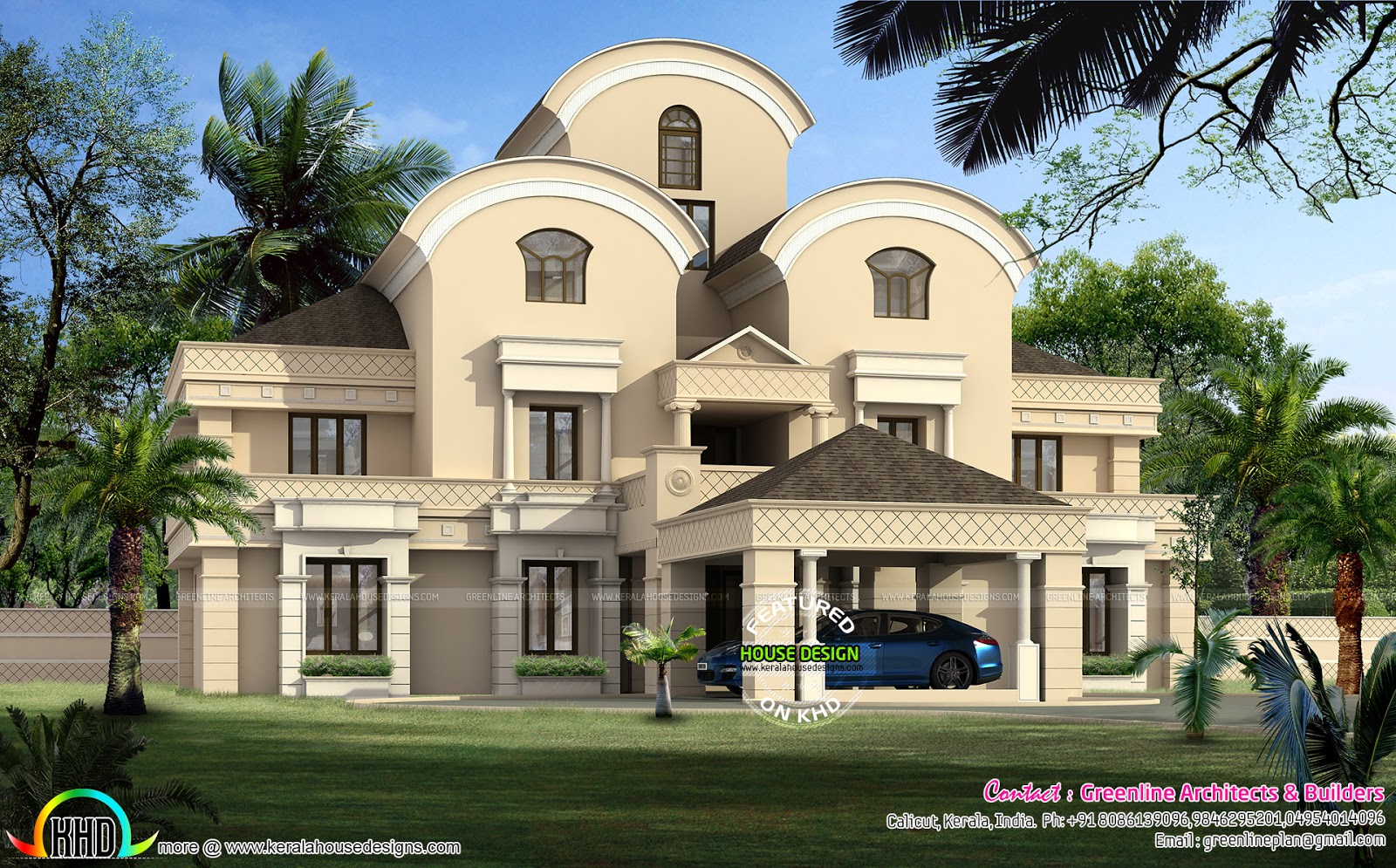 Luxury Arabian style home design Kerala home design 