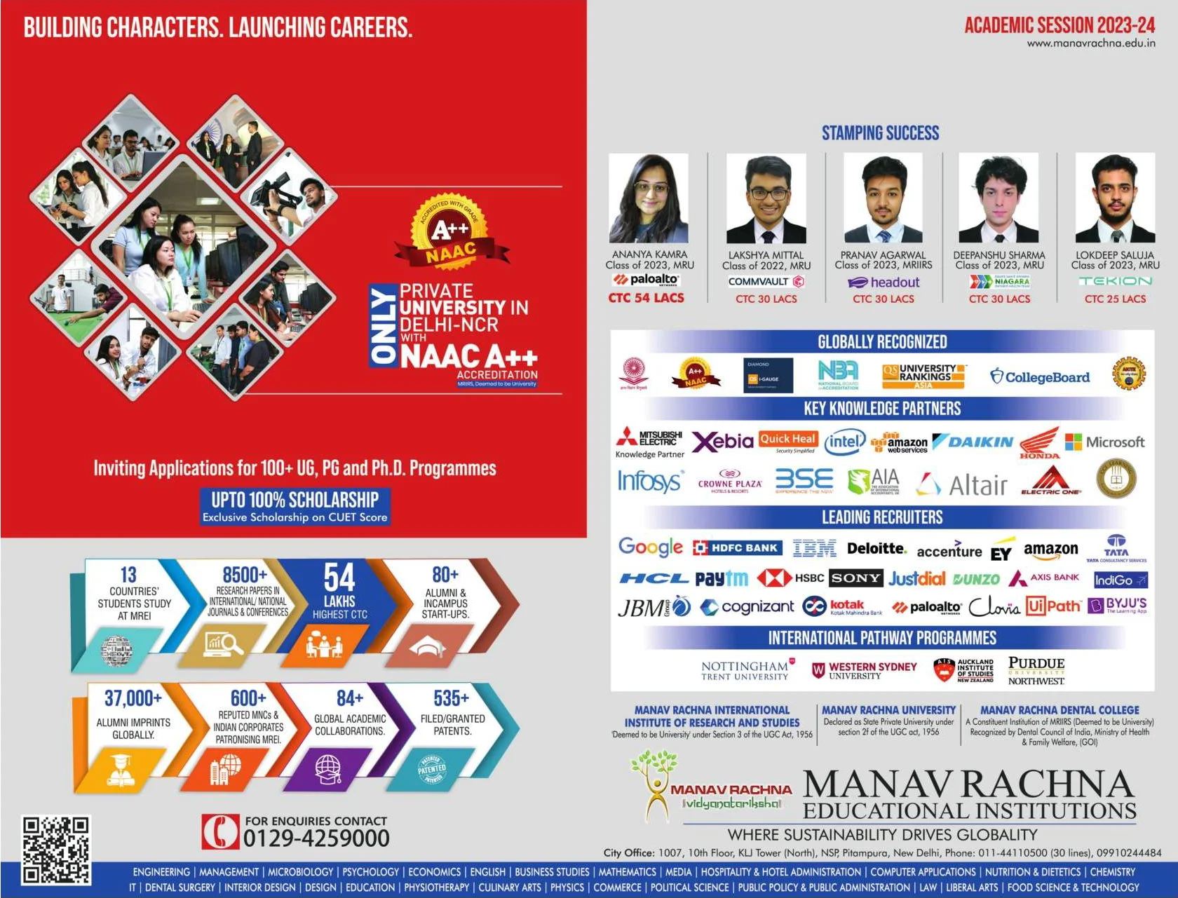 Manav Ranchna Educational Institute's advertisement