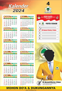 Desain Kalender Caleg Partai Golkar Pemilu 2024 PSD