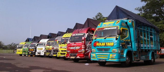 Truk canter modifikasi - kontes parkir rapi